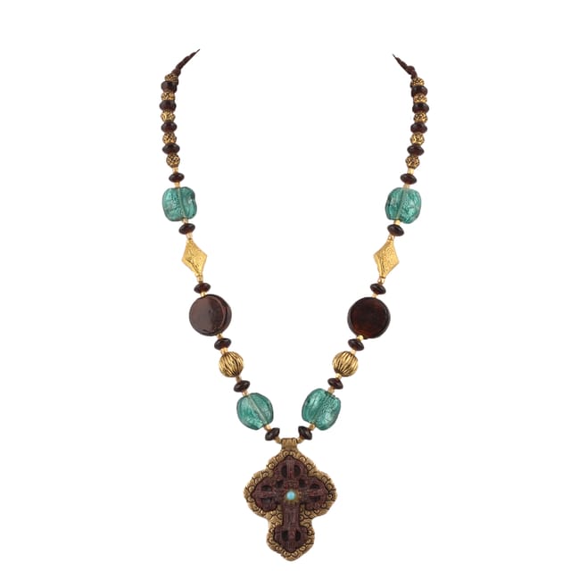 DCA Glass, Brass, Metal Necklace (DC4371NK)