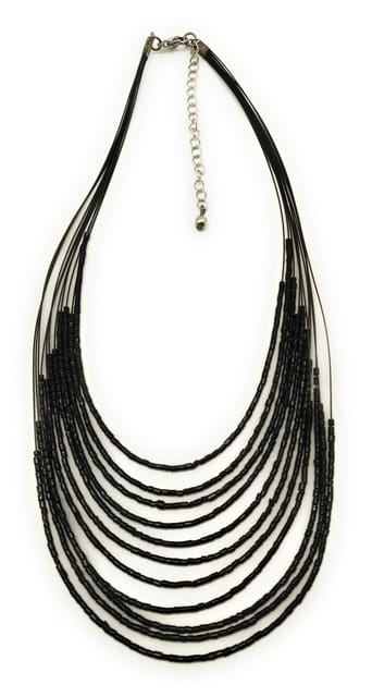 DCA Rhodium Plated Glass Necklace (4462)