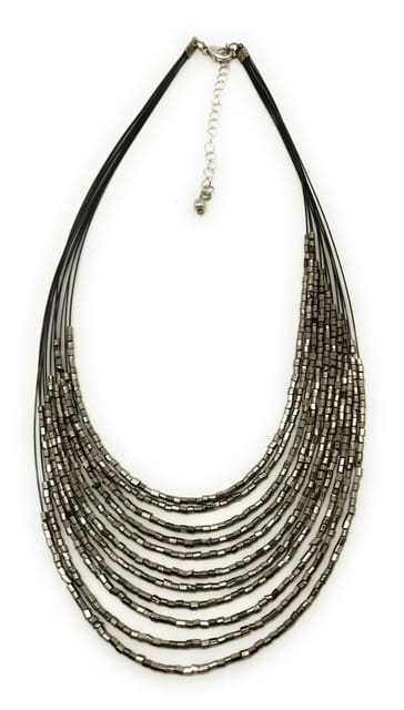 DCA Rhodium Plated Glass Necklace (4463)