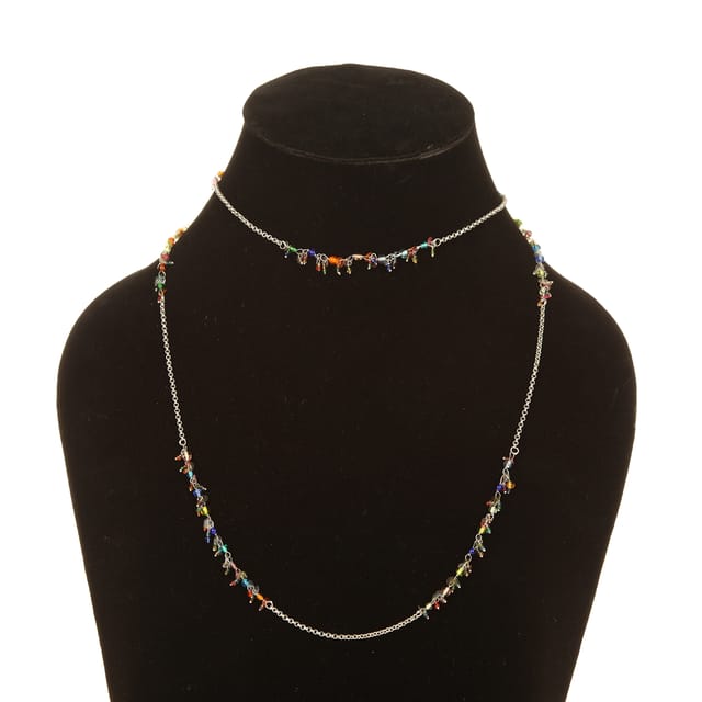 DCA Rhodium Plated Steel, Glass Necklace (DC4150NK)
