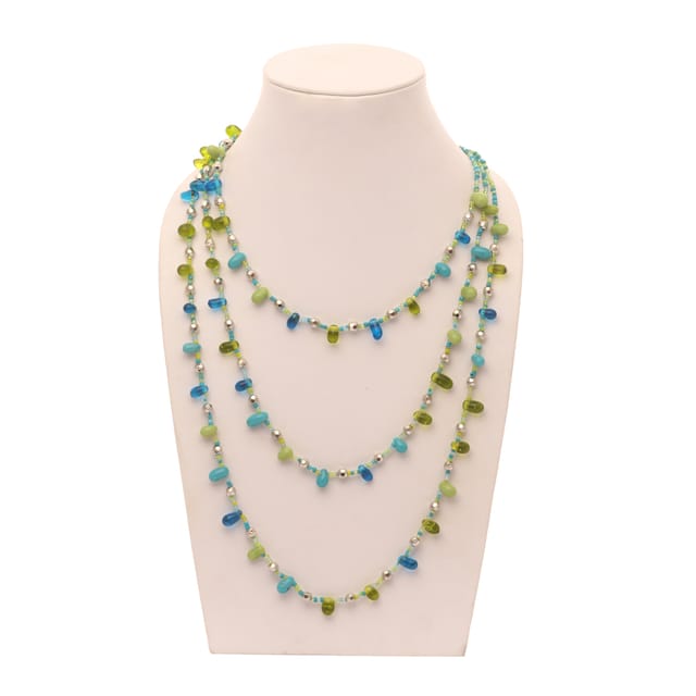 DCA Women's Green & Blue Multi-Strand Glass Necklace (4411) Glass Necklace (DC4411NK)