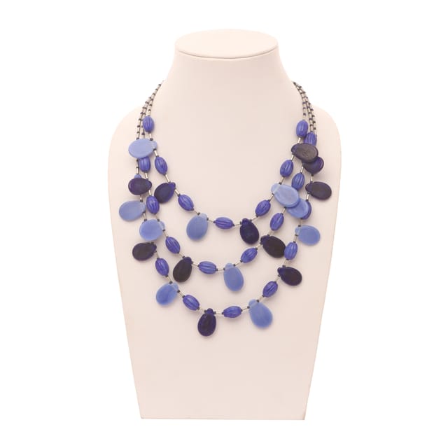 DCA Women's Golden & Beige Multi-Strand Glass Necklace (4432) Glass Necklace Set (DC4432NK)