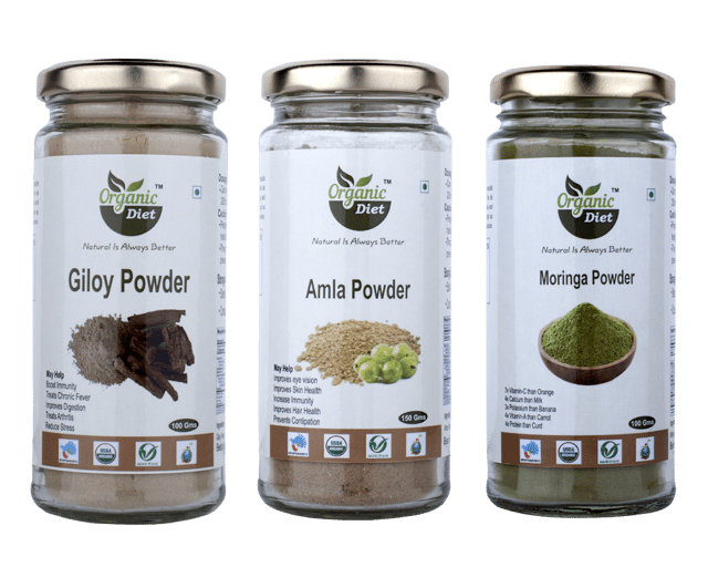 Gift Pack 551 - Giloy Powder (100 gm), Amla Powder (150 gm), Moringa Powder (100 gm)