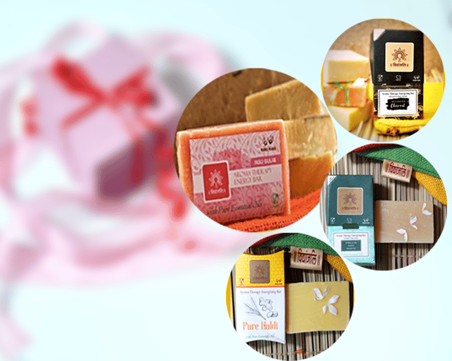 Gift Pack 333 - Pure Rose Soap (100 gm), Activated Charcoal Soap (90 gm), Himalayan Herb Shampoo Bar (90 gm), Pure Haldi Soap (100 gm)