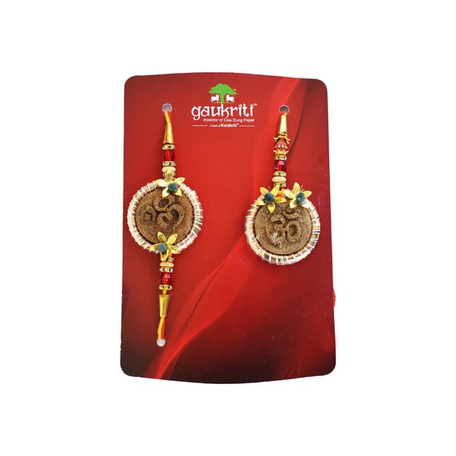 Gaukriti Handmade Cow Dung Eco-friendly Bhai Bhabhi Rakhi (GK R 511)