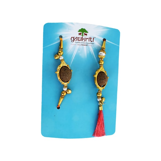 Gaukriti Handmade Cow Dung Eco-friendly Bhai Bhabhi Rakhi (GK R 513)
