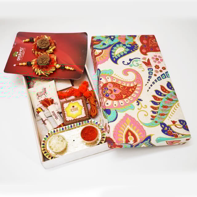 Gaukriti Handmade Cow Dung Eco-friendly Bhai Bhabhi Rakhi Box (GK R 518)