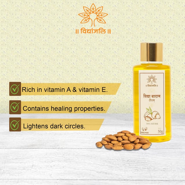 Almond Oil - Badam ka Tel 50 ml - Vidhya Badam Tailam