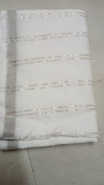 Chauka Saree 6.5 mtr (Silver Tar Cotton Printed Saree with Blouse VH184)