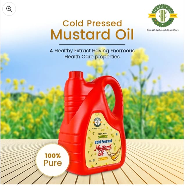 Cold Pressed Yellow Mustard Oil (Sarso) 5 Ltr