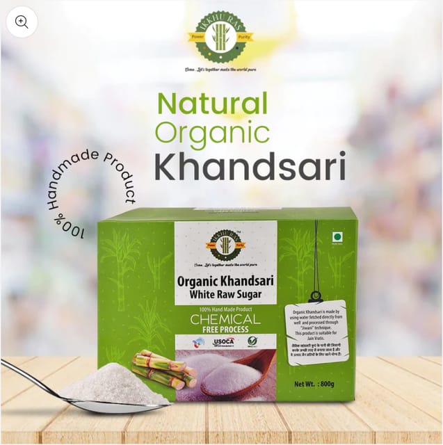Organic Khand 800 gm (White Raw Sugar)