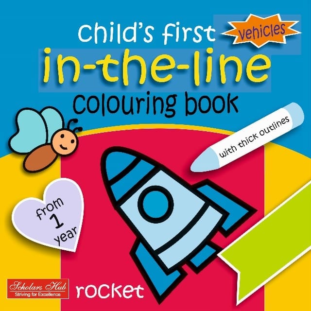 Childs First In the line colouring book-Vehicles.